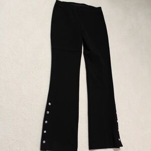 FifteenTwenty Black Ponte Pants with Crystal Buttons